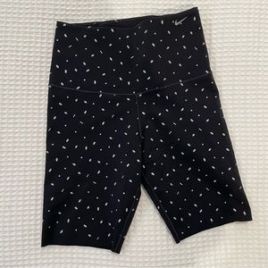 NIKE Dri-Fit High-Waist Black and Silver Spandex Shorts (Size XS)